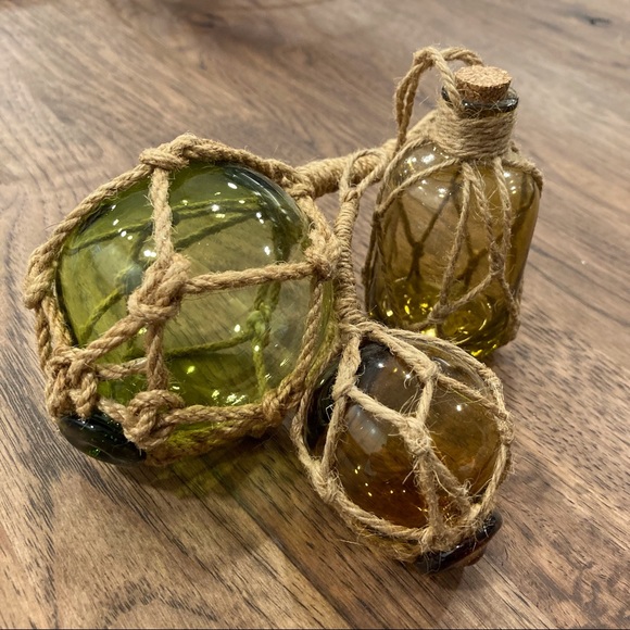 T.J.Maxx Other - Mini glass float decor beachy nautical green amber
